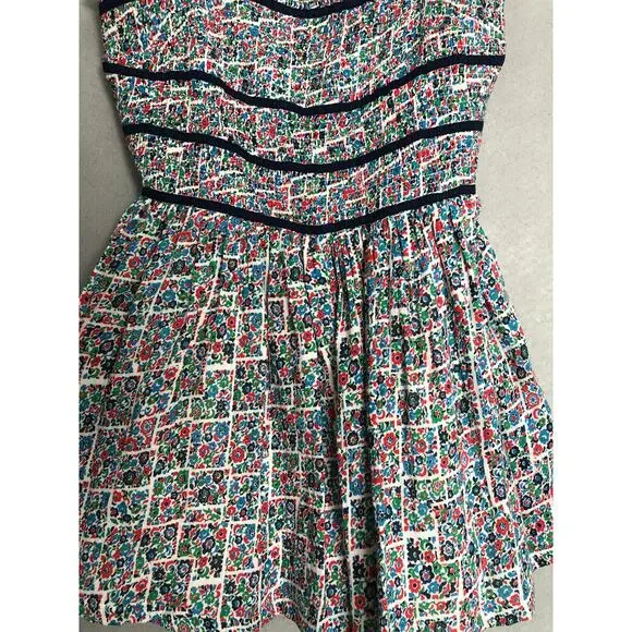 Free People Bali Checked Out Print Romper Women's Large Gardenia Combo NEW - Picture 3 of 11